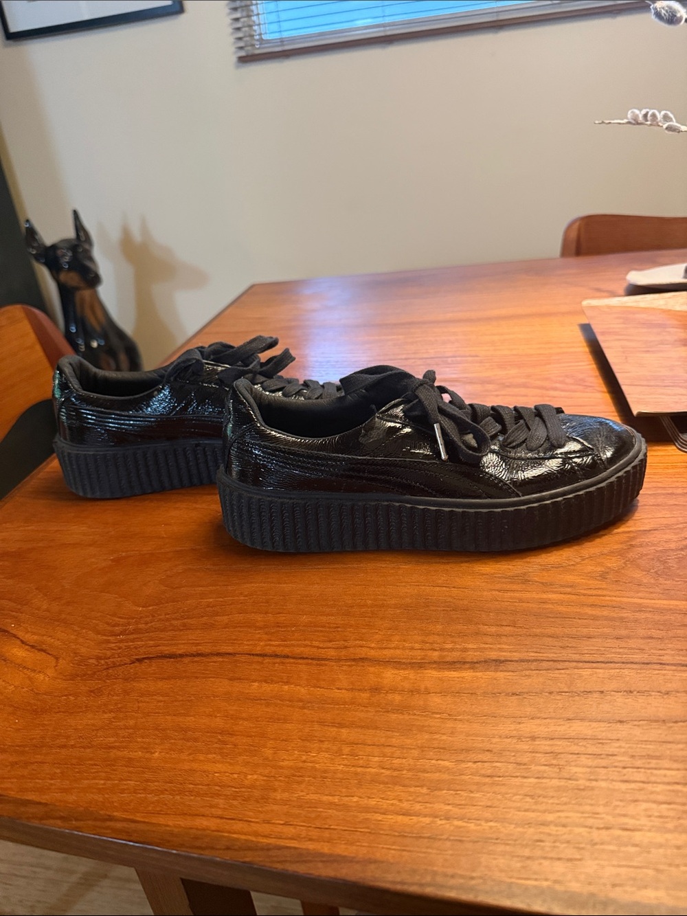Patent Platform Sneakers in Black - Women's Fashion Sneakers